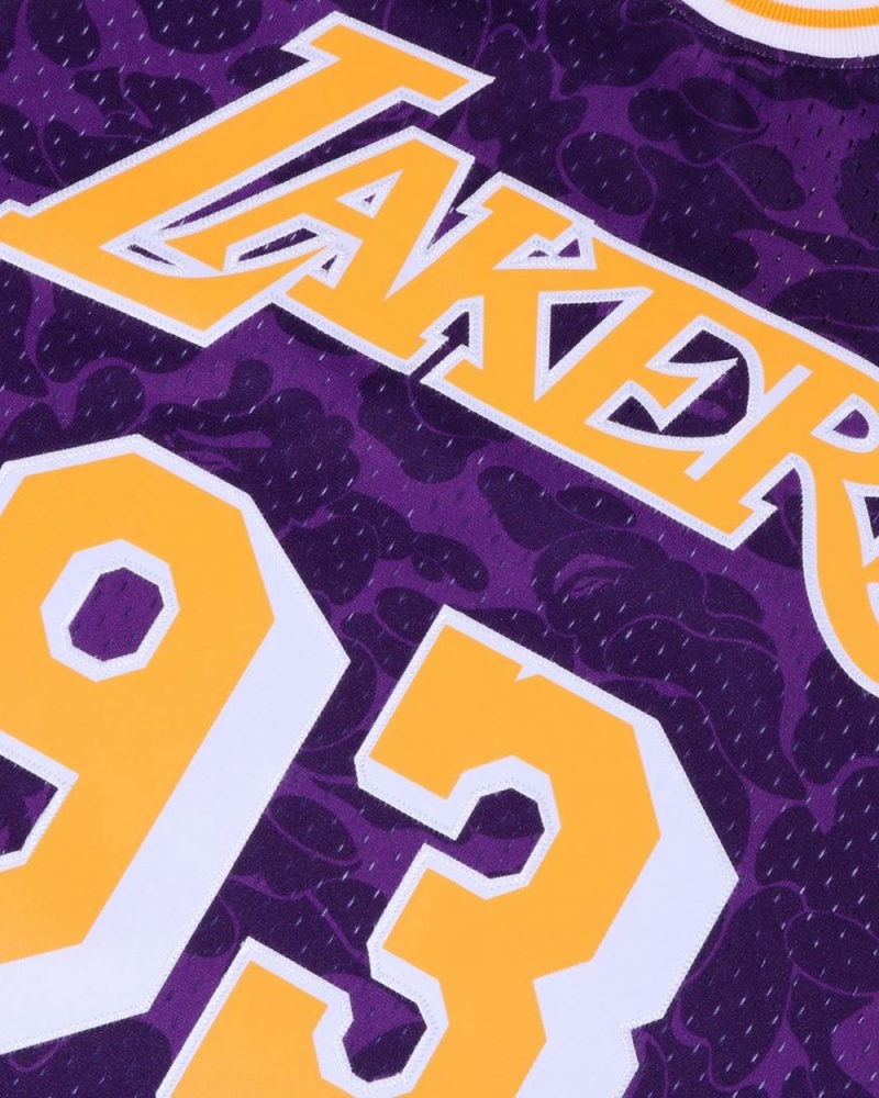 T Shirts Bape X M&N Los Angeles Lakers Jersey Tank Violette Homme | VFK-39265116